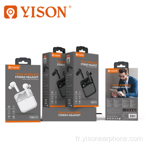 YISON TWS casque sans fil Earbud 5.0 Version